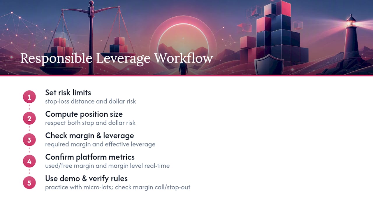 Using Leverage and Margin Responsibly on Cubomarkets — overview diagram