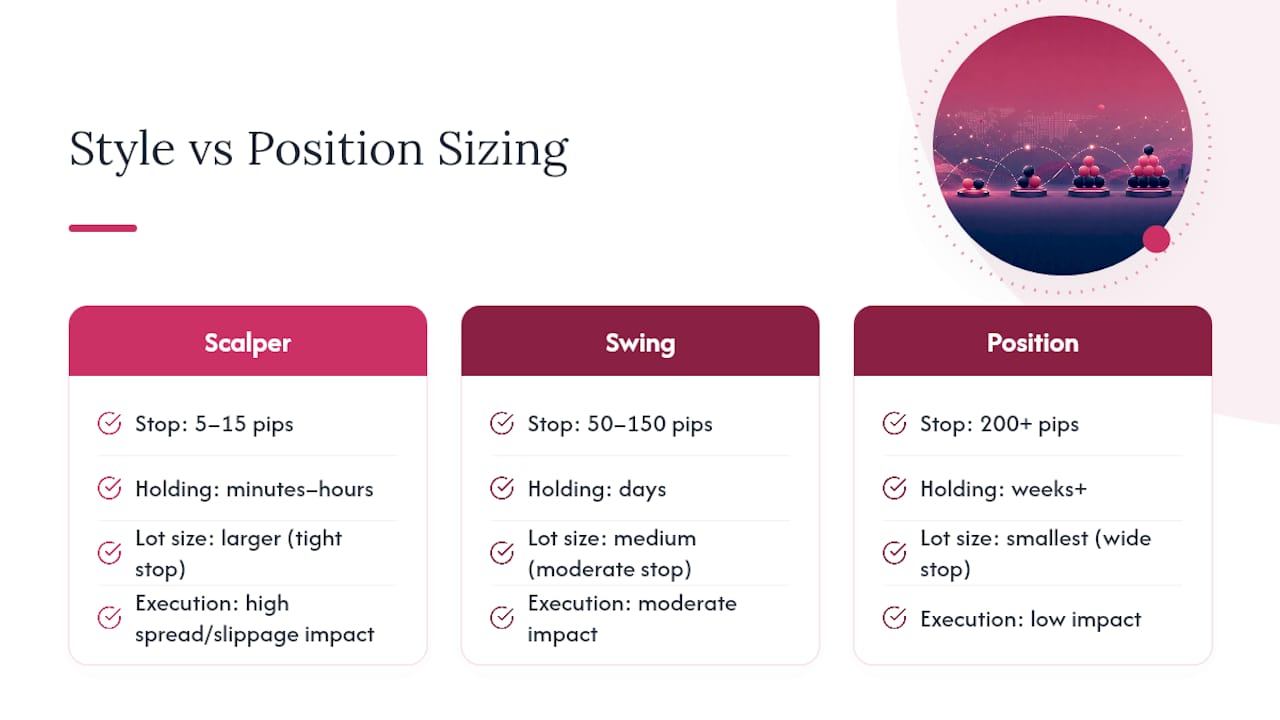 Comparison of trading styles and stop distances